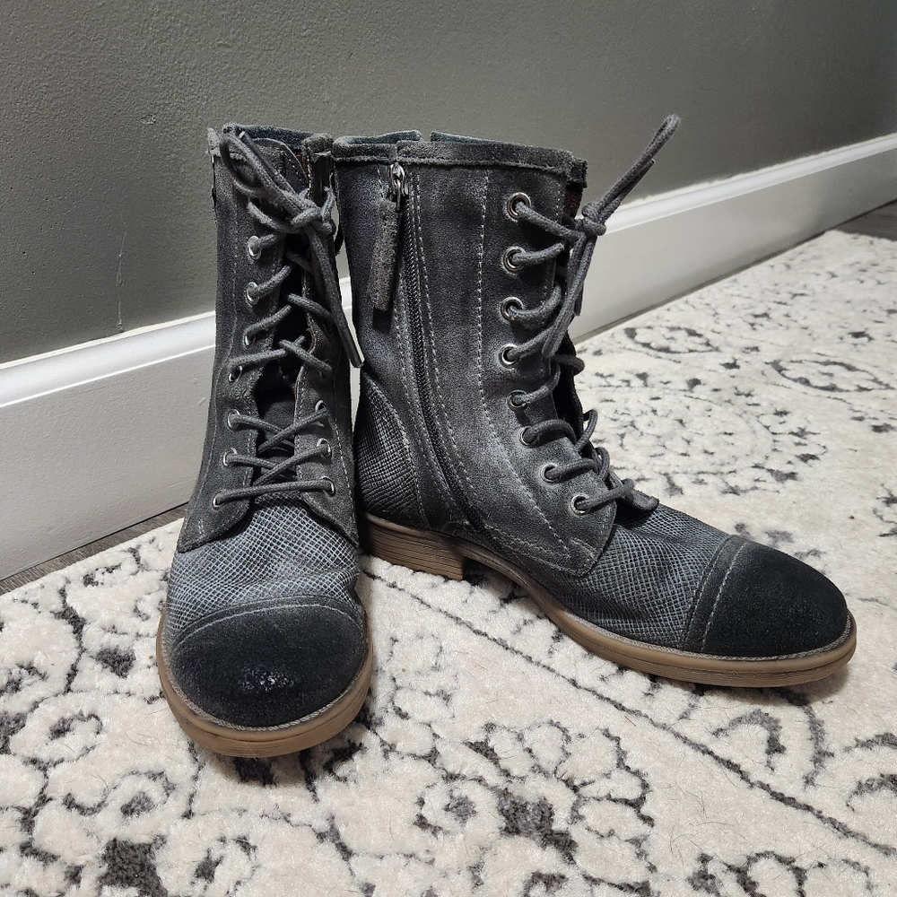 Roan Women's Gray Combat Boots Size 7.5